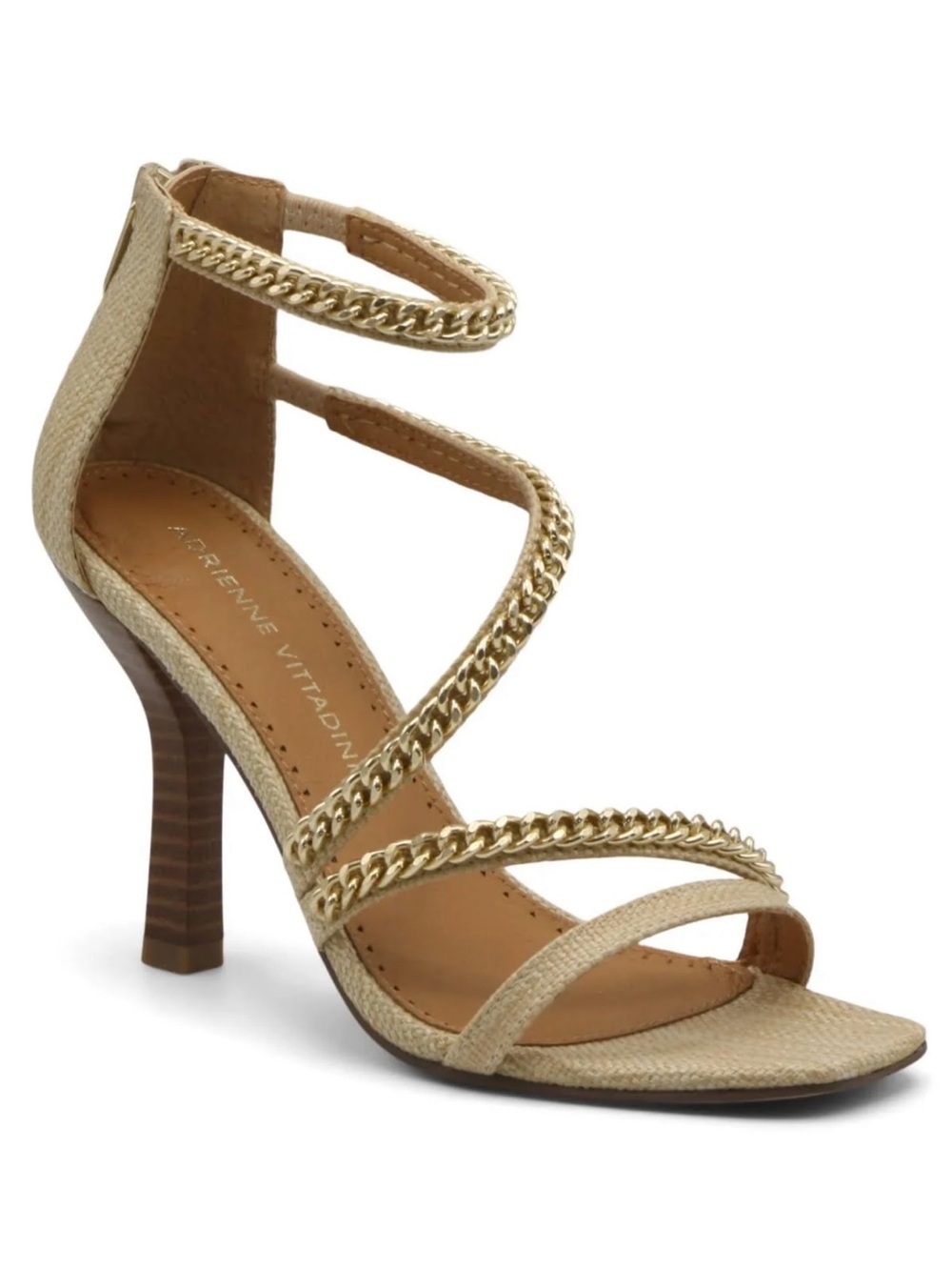 Adrienne Vittadini Geoff iStrappy Heels with Gold Chain Detail - Picture 3 of 12
